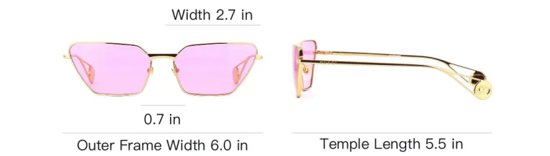 GUCCI Sunglasses Women's Gold-3