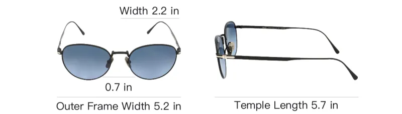 PERSOL Round Sunglasses Unisex Black-3