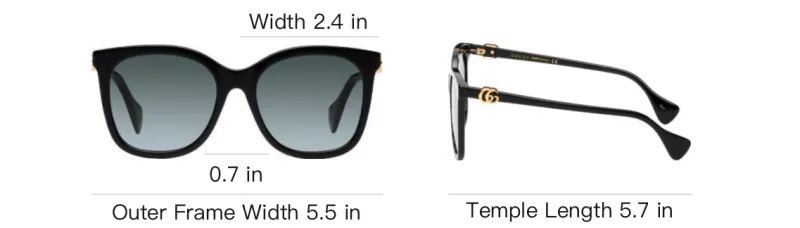 GUCCI Acetate Butterfly Sunglasses Men's Black-2