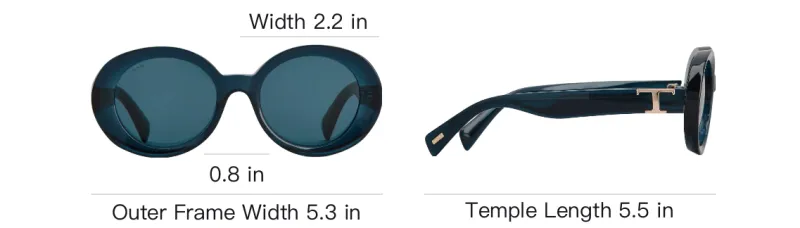 TOD'S Oval Sunglasses Women's Blue-3