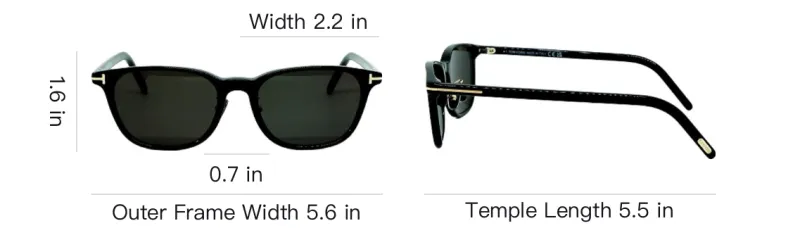 TOM FORD Oval Sunglasses Unisex Black-5