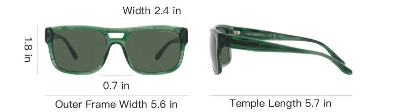 EMPORIO ARMANI Plastic Aviator Sunglasses Men's Green-7