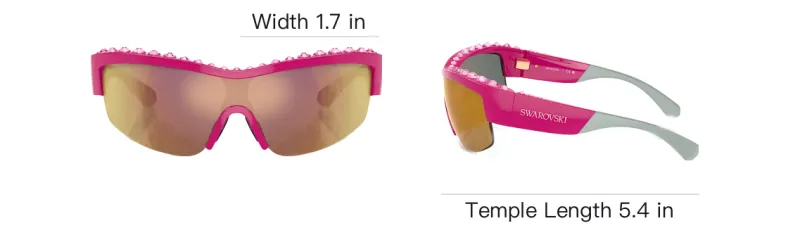 Swarovski Nylon Swarovski Crystal Irregular Shape Sunglasses Women's Pink/Gray-5