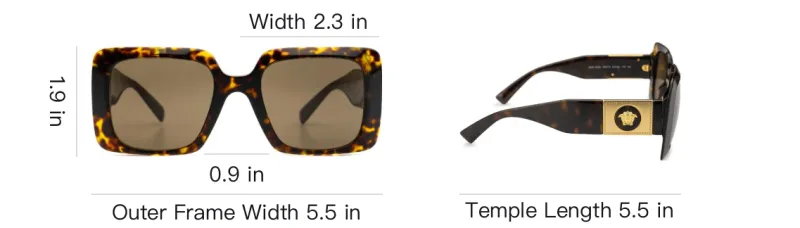 VERSACE Square Frame Sunglasses-4
