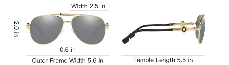 VERSACE Pilot Frame Sunglasses-4