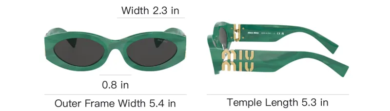 MIU MIU Irregular Shape Sunglasses Women's Green-3
