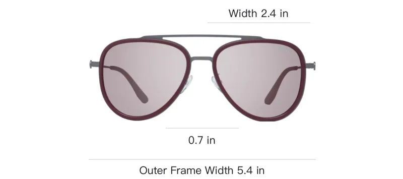 BMW Plastic Metal Aviator Sunglasses Women's Red-3