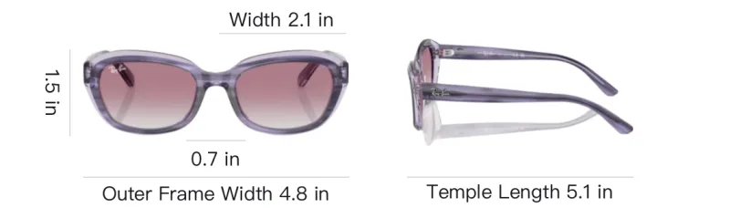 RayBan Plate Frame Round Sunglasses Kids' Purple-3
