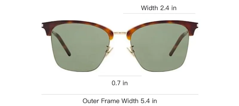 SAINT LAURENT Acetate Square Sunglasses Men's Gold-2