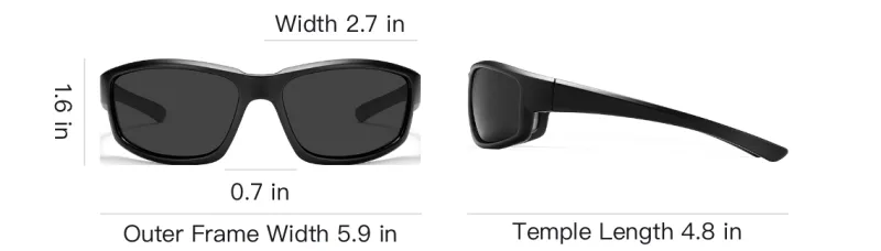 BERTHA Floatable Light Material Rectangular Sunglasses Unisex-5