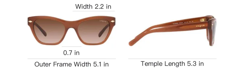 VOGUE Plate Frame Oval Glasses Women's-3