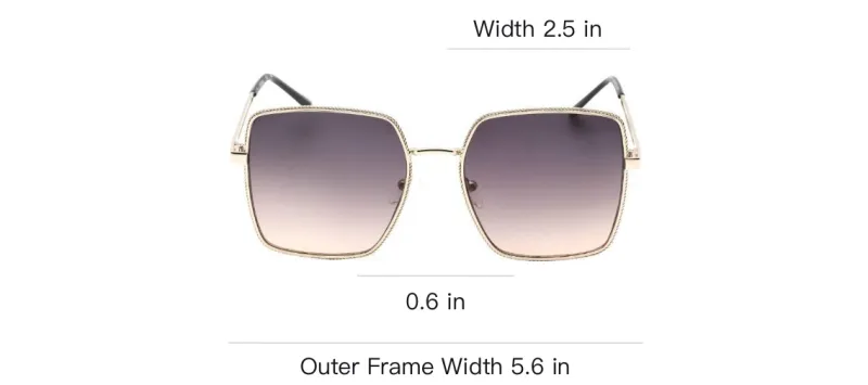 GUESS Metal Square Sunglasses Women's Gold-2