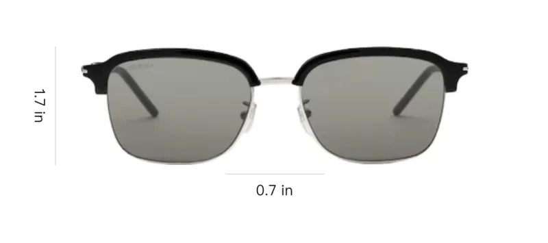 GUCCI Acetate Metal Square Sunglasses Unisex Black-3