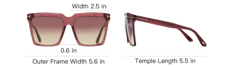 TOM FORD Rectangular Sunglasses Unisex Pink-4