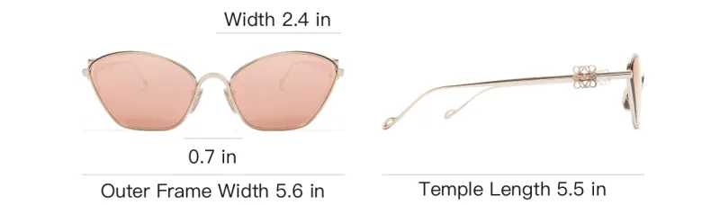 LOEWE Metal Irregular Shape Sunglasses Women's Gold-3