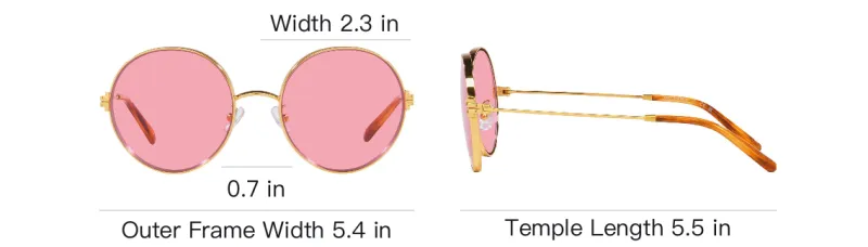 TORY BURCH Metal Round Sunglasses Women's Gold-5