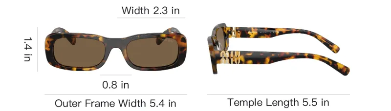 MIU MIU Tortoiseshell effect Rectangle frame Sunglasses-4