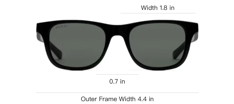 GUCCI Acetate Metal Square Sunglasses Men's Bright Black-3