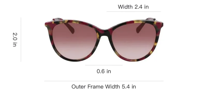 LONGCHAMP Acetate Metal Cat Eye Sunglasses Women's Red-3