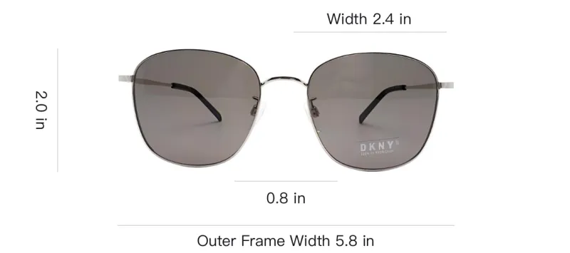 DKNY Square Sunglasses Unisex Silver-2