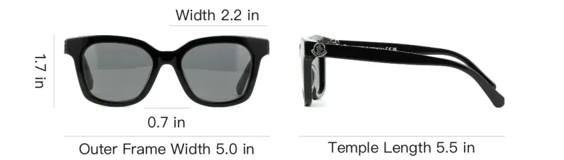 Moncler Square Sunglasses Men's Black-3