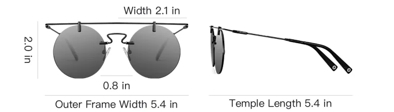 VEGOOS Stainless Steel Round Sunglasses Men's-3
