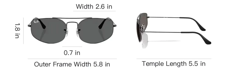 RayBan Metal Aviator Sunglasses Unisex Black-5