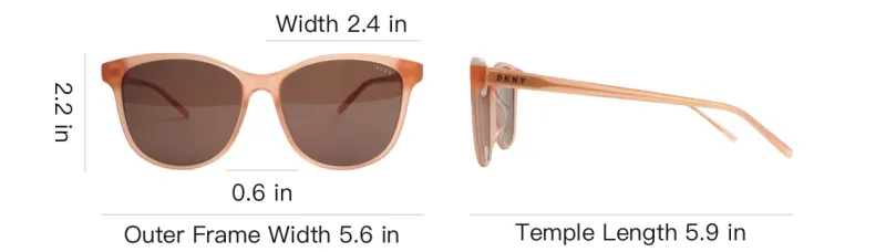 DKNY Oval Sunglasses Unisex Transparent Pink-3