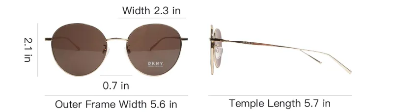 DKNY Round Sunglasses Unisex Gold-3