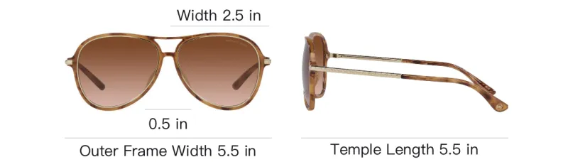 MICHAEL KORS Plastic Aviator Sunglasses Women's Brown-5