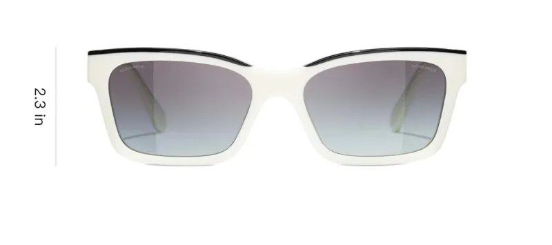 CHANEL Acetate Irregular Shape Sunglasses Women's White-3