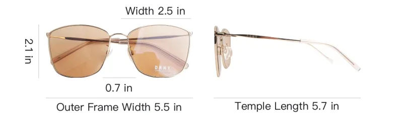 DKNY Square Sunglasses Women's Gold-3