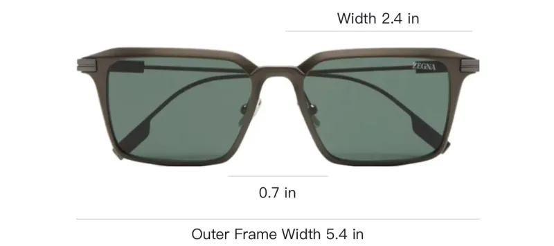 Ermenegildo Zegna Rectangular Frame Sunglasses-3