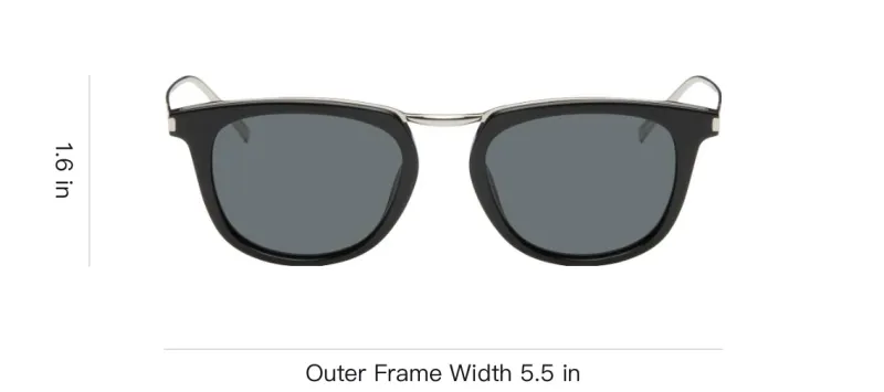 SAINT LAURENT Acetate Square Sunglasses Unisex Black-2