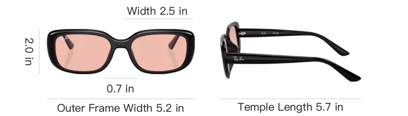 RayBan Rectangular Sunglasses Unisex Black-3