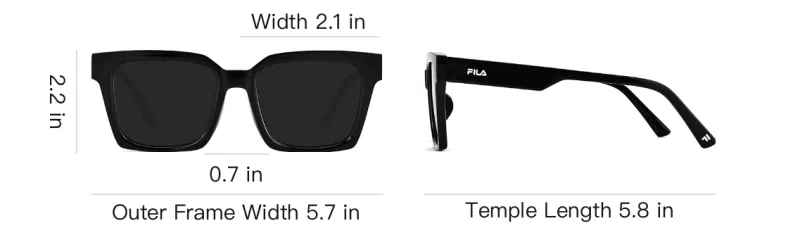 FILA Plate Frame Square Sunglasses Unisex-5