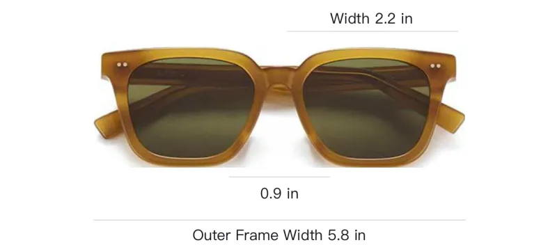 PUBLIC BEACON Acetate Square Sunglasses Unisex Brown-2