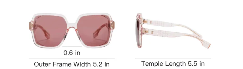 Burberry Plate Frame Irregular Shape Sunglasses Women's Pink-3