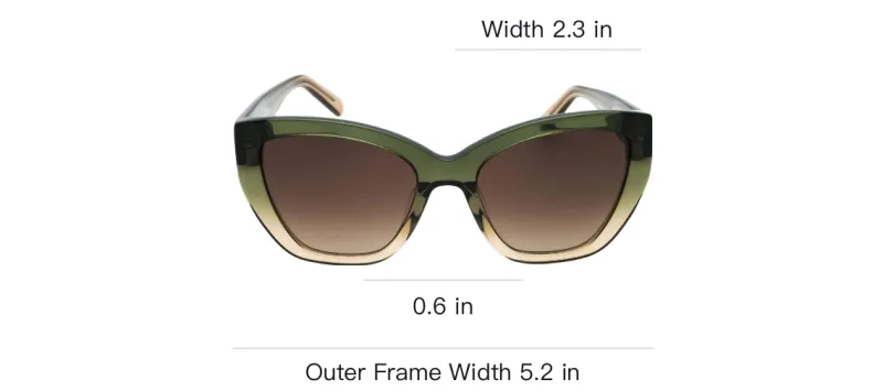 BANANA REPUBLIC Plastic Cat Eye Sunglasses Unisex Green-2