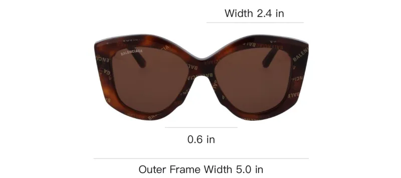 Balenciaga Acetate Irregular Shape Sunglasses Women's Tortoiseshell-4