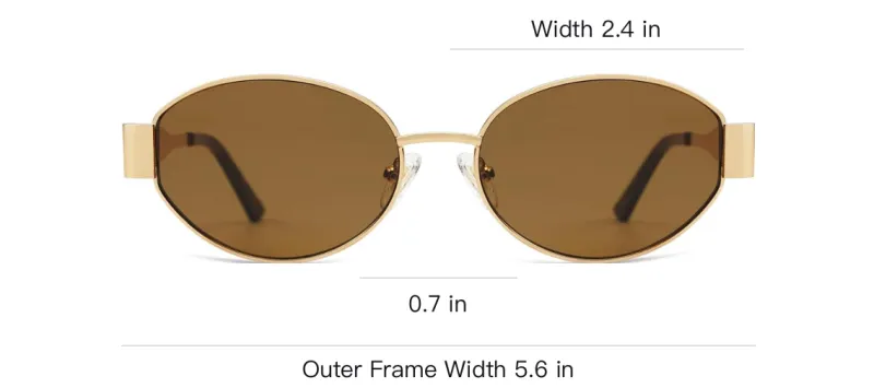 SAINT LAURENT Oval Sunglasses Women's Gold-2