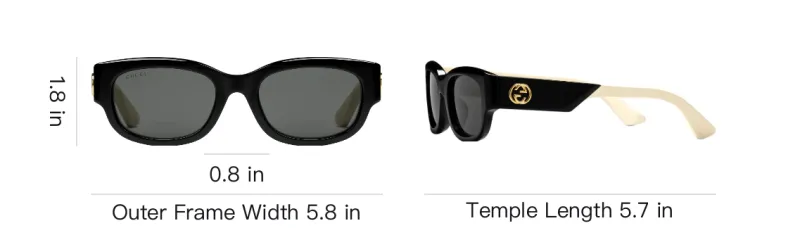 GUCCI Acetate Oval Sunglasses Women's Black-4