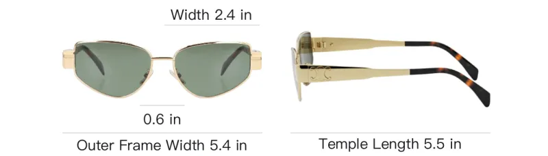 CELINE Metal Cat Eye Sunglasses Unisex Gold-2