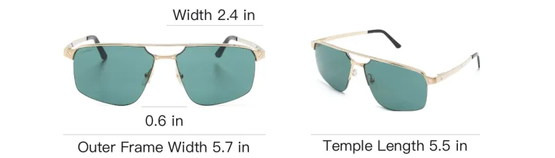 CARTIER Aviator Sunglasses Men's Gold-2