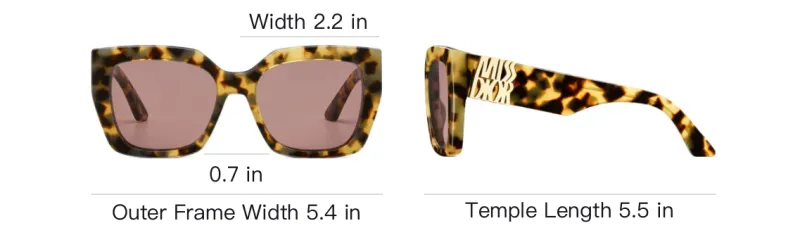 DIOR Acetate Square Sunglasses Women's Yellow-3