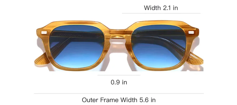 MOSCOT Acetate Rectangular Sunglasses Men's Yellow-2