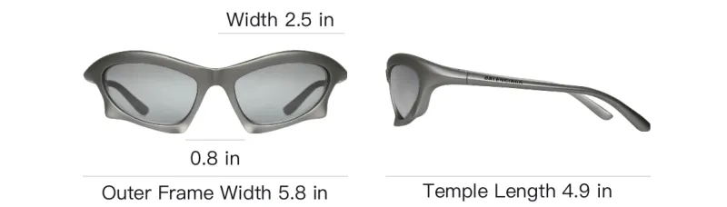 Balenciaga Bat Rectangular Frame Sunglasses-5