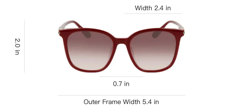 FERRAGAMO Plate Frame Square Sunglasses Unisex Red-4