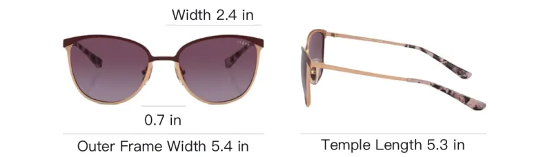 VOGUE Metal Square Sunglasses Women's Gold-3