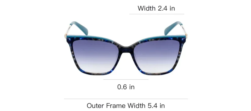 LONGCHAMP Rectangular Sunglasses Women's Blue-2